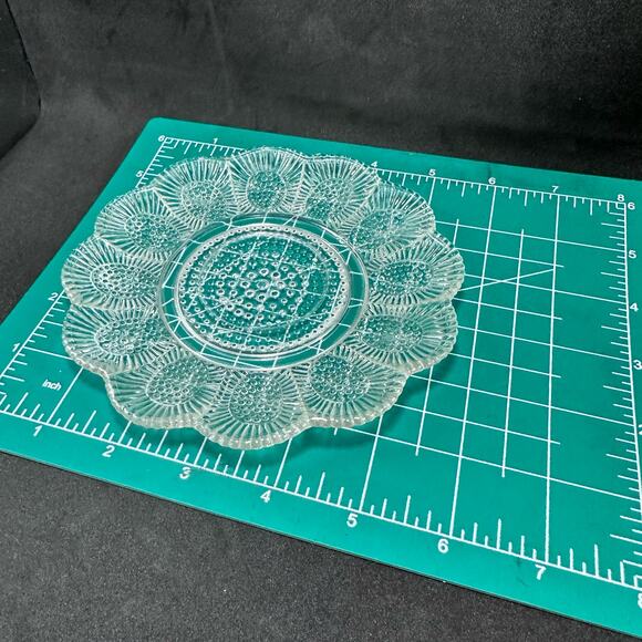 Hobnail Clear Indiana Glass Relish Tray Beaded Thousand Eyes serving small plate - Picture 6 of 9